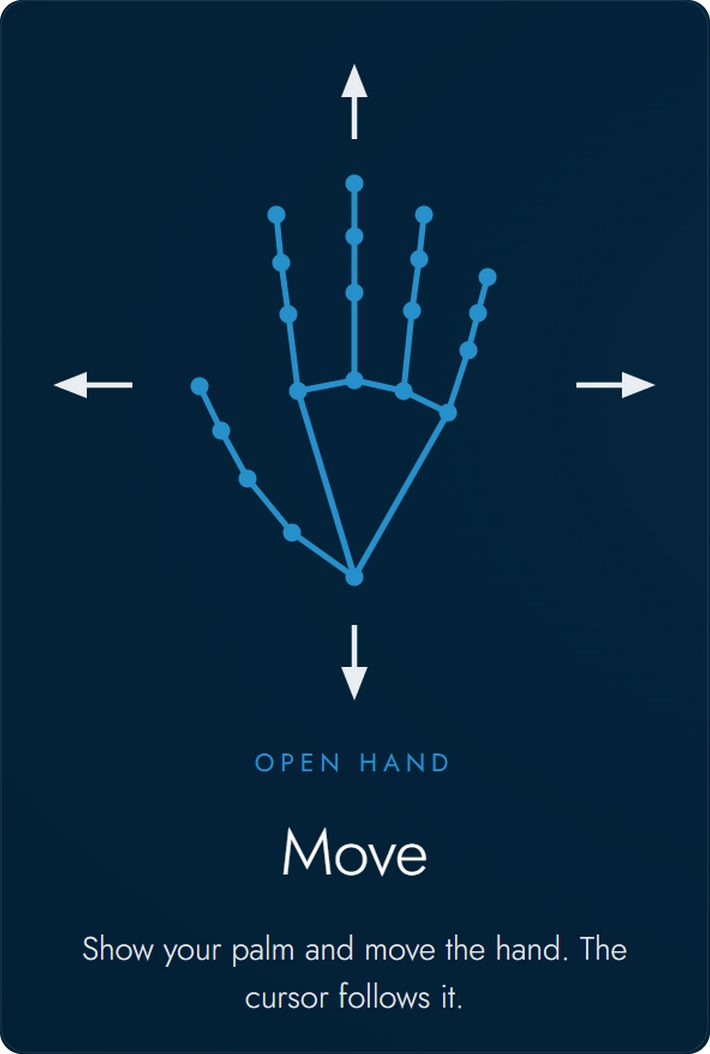 Open hand: move the cursor